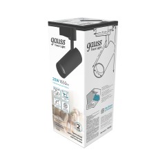 Светильник светодиодный трековый на шинопровод ДПО 20 Вт 1650 лм 4000К AC 220В Черный IP20 D85х210мм