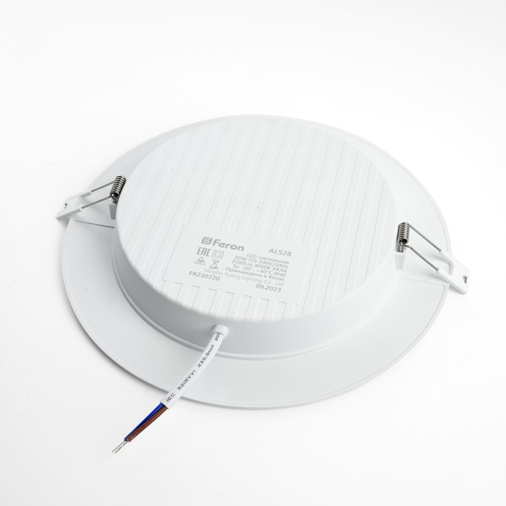 Светильник светодиодный ДВО-30w 4000K 2700Лм slim белый Feron.ONE
