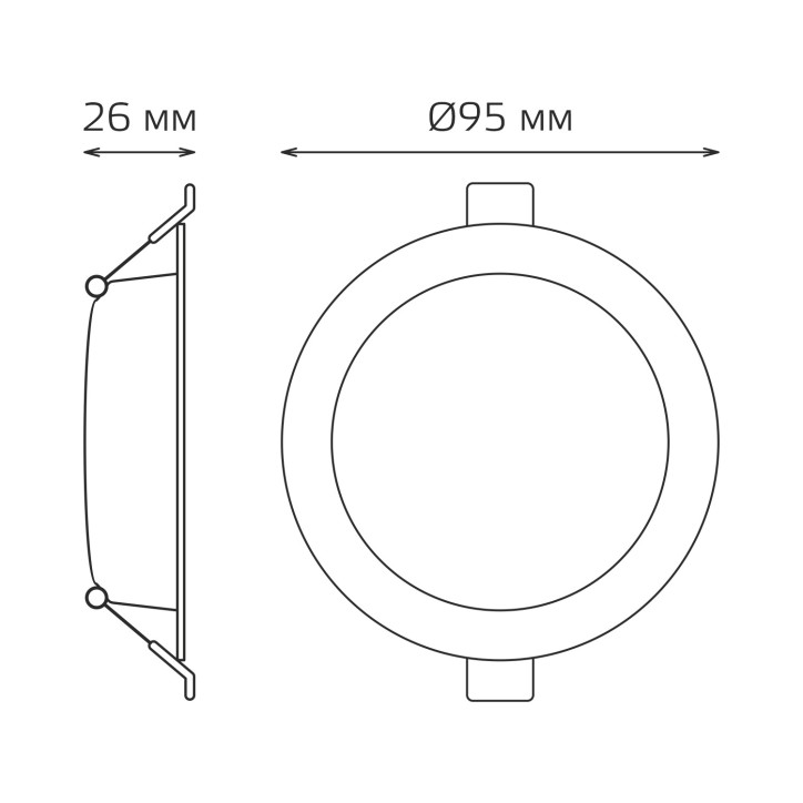 Светильник Gauss Elementary Downlight круг 5W 430lm 4000K 210-240V IP20 95*38 монтаж бел.LED (3шт. в упак.) LED 1/40