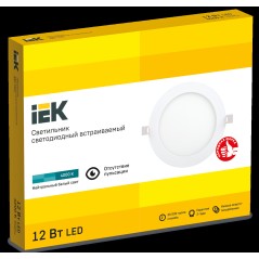 Светильник ДВО 1605 белый круг LED 12Вт 4000K IP20 IEK