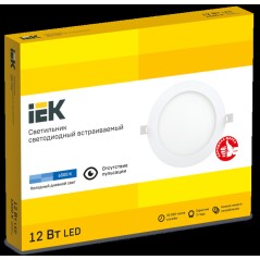 Светильник ДВО 1606 белый круг LED 12Вт 6500 IP20 IEK