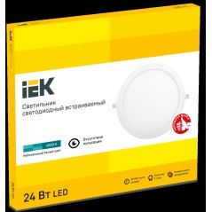 Светильник ДВО 1609 белый, круг LED 24Вт 4000 IP20 IEK