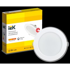 Светильник LED ДВО 1613 белый круг 12Вт 3000К IP20 IEK