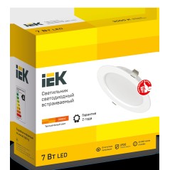 Светильник LED ДВО 1611 белый круг 7Вт 3000К IP20 IEK