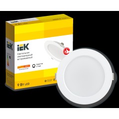 Светильник LED ДВО 1612 белый круг 9Вт 3000К IP20 IEK