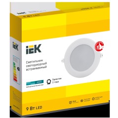 Светильник LED ДВО 1713 белый круг 9Вт 4000К IP40 IEK