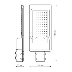 Светильник уличный консольный ДКУ 100 Вт 10000 лм 3000К AC 220В IP65 420х160х57мм широкая КСС Ш Aven