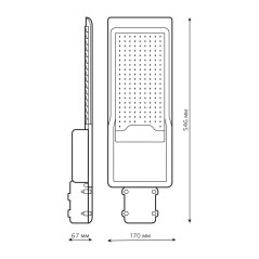 "Светильник уличный Gauss Avenue 120W 11000lm 5000K 190-250V IP65 546*170*67мм черный КСС ""Ш"" LED 1/5"