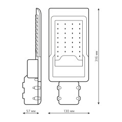 "Светильник Уличный Gauss LED Avenue IP65 316*130*57 30W 3000lm 3000K 190-250V КСС ""Ш"" 1/20"