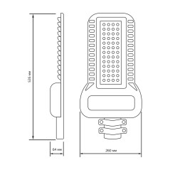 "Светильник Уличный Gauss LED Qplus IP65 535*260*64 150W 18000lm 5000K 120-260V КСС ""Ш"" 1/2"