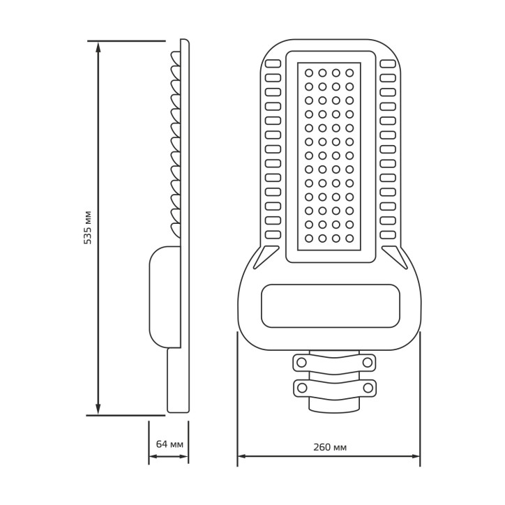 "Светильник Уличный Gauss LED Qplus IP65 535*260*64 150W 18000lm 5000K 120-260V КСС ""Ш"" 1/2"