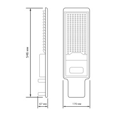 "Светильник Уличный Gauss LED Avenue IP65 420*160*57 100W 10000lm 5000K 190-250V КСС ""Д"" 1/10"