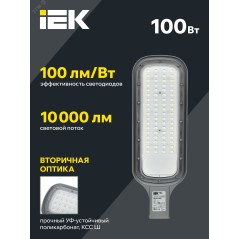Светильник LED консольный уличный ДКУ 1012-100Ш 5000К IP65 серый