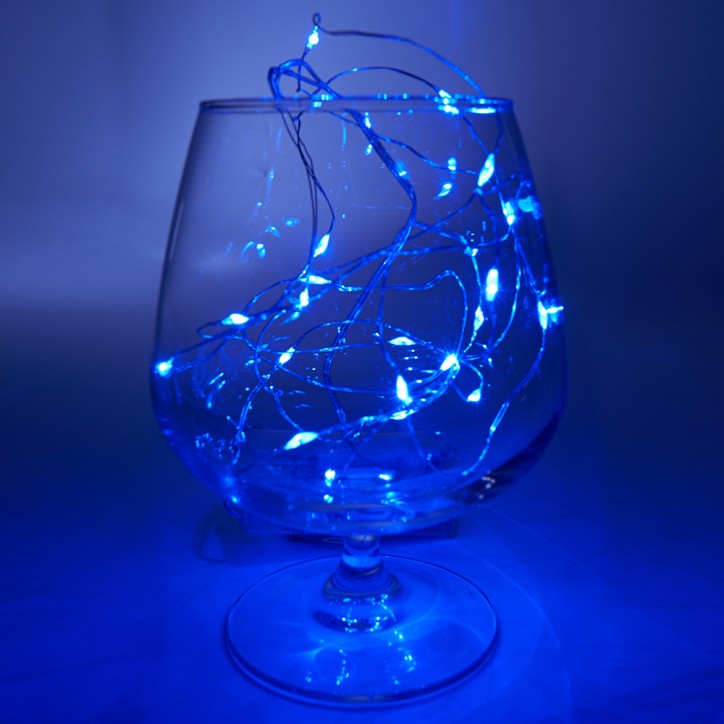 Гирлянда линейная LED синий 2м от батареек Гирлянда линейная LED синий 2м от батареек