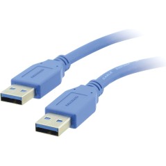 Кабель USB-A 3.0 М на USB-A М , 0.9 м., синий