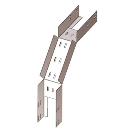 Лоток перфорированный КС 75х65 У3 для поворота трассы вниз на 90, окрашенный, S1,5