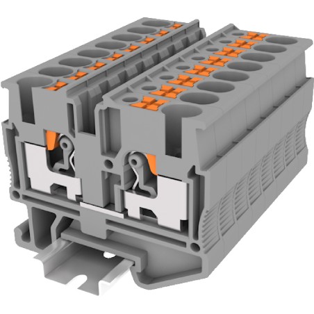 Клемма мини TP 1-1 проходная, Push-in, сечение 2,5 мм. кв., DIN 15, серая