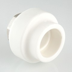 Муфта комбинированная 40x1' ВР под ключ полипропиленовая PPR белая