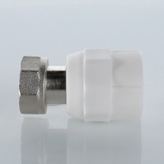 Муфта с накидной гайкой 20x3/4' полипропиленовая PPR белая