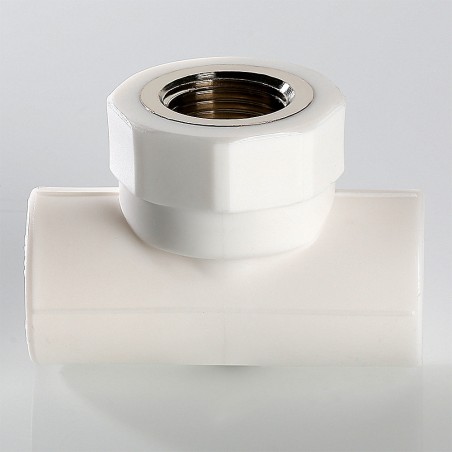 Тройник комбинированный 25x1/2' ВР полипропиленовый PPR белый