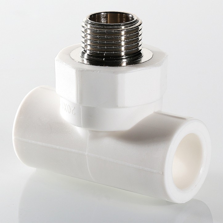 Тройник комбинированный 25x1/2' НР полипропиленовый PPR белый Тройник комбинированный 25x1/2' НР полипропиленовый PPR белый