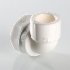 Угольник 25x3/4' ВР комбинированный, полипропиленовый, белый