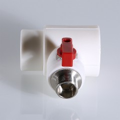 Тройник коллекторный 40x1/2' НР с шаровым краном полипропиленовый PPR