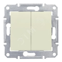 Sedna Переключатель двухклавишный в рамку бежевый схема 6+6