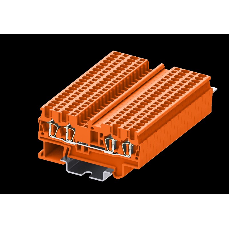 Клемма TC 2-2 пружинная, сечение 1,5 мм. кв., оранжевая
