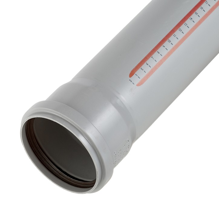 Труба канализационная 90x150 мм НТЕМ однораструбная, серая