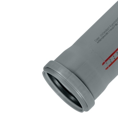 Труба канализационная 110x750 мм НТЕМ однораструбная, серая