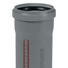 Труба канализационная 110x1000 мм НТЕМ однораструбная, серая