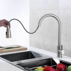 Смеситель для кухни TSB-123-001 с выдвижной лейкой тип См-МОЦБИвА