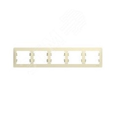 GLOSSA Рамка горизонтальная 5 постов бежевая