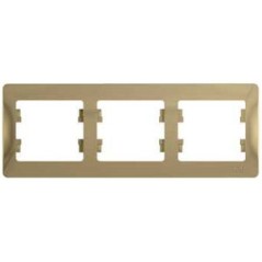 GLOSSA Рамка горизонтальная 3 поста титан