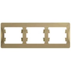 GLOSSA Рамка горизонтальная 3 поста титан