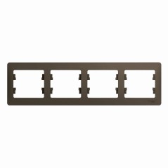 GLOSSA Рамка 4 поста горизонтальная шоколад