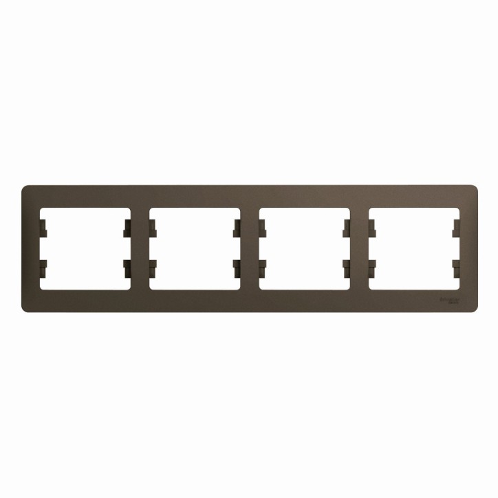 GLOSSA Рамка 4 поста горизонтальная шоколад