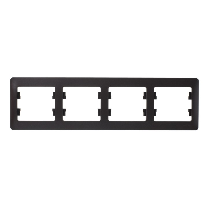 GLOSSA Рамка 4 поста горизонтальная шоколад