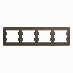 GLOSSA Рамка 4 поста горизонтальная шоколад
