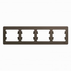GLOSSA Рамка 4 поста горизонтальная шоколад