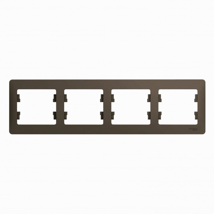 GLOSSA Рамка 4 поста горизонтальная шоколад