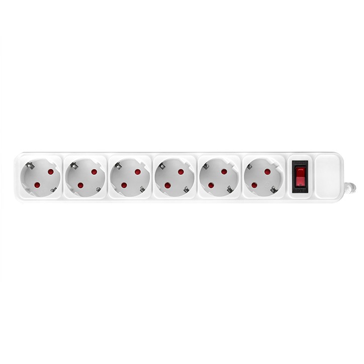 Сетевой фильтр 6*5м 13А/3,2кВт с выкл. c/з ПВС 3х1,0 Блокбастер XL EKF