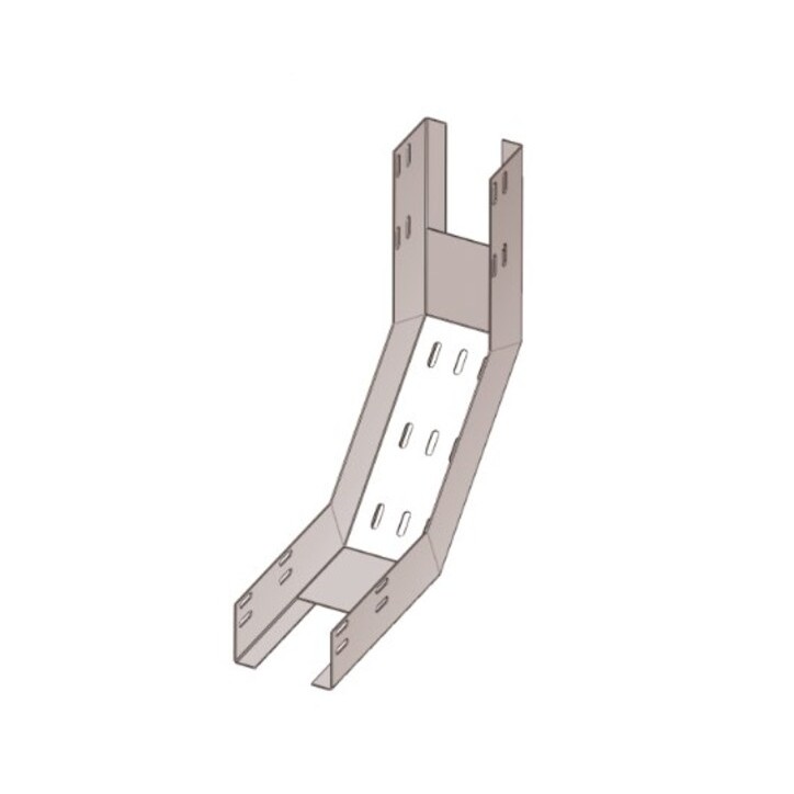 Лоток перфорированный КП 600х150 У3 для поворота трассы вверх на 90, окрашенный, S1,5