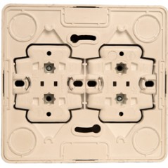 ЭТЮД O/У 4-местная РОЗЕТКА без заземления без шторок 16А 250B. КРЕМОВЫЙ. Россия