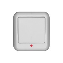 ПРИМА Выключатель одноклавишный наружный 250В 6А белый монтажная пластина