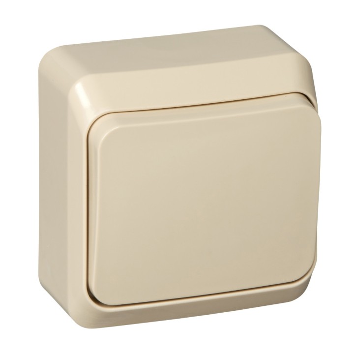 ЭТЮД Выключатель одноклавишный наружный бежевый сх.1