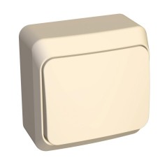 ЭТЮД Выключатель одноклавишный наружный бежевый сх.1