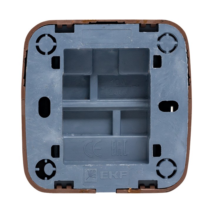 Выключатель двухклавишный ОП Минск 10А с индикатором темное дерево