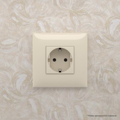 Avanti Розетка в стену, 2P+E, с защитными шторками, ''Ванильная дымка''